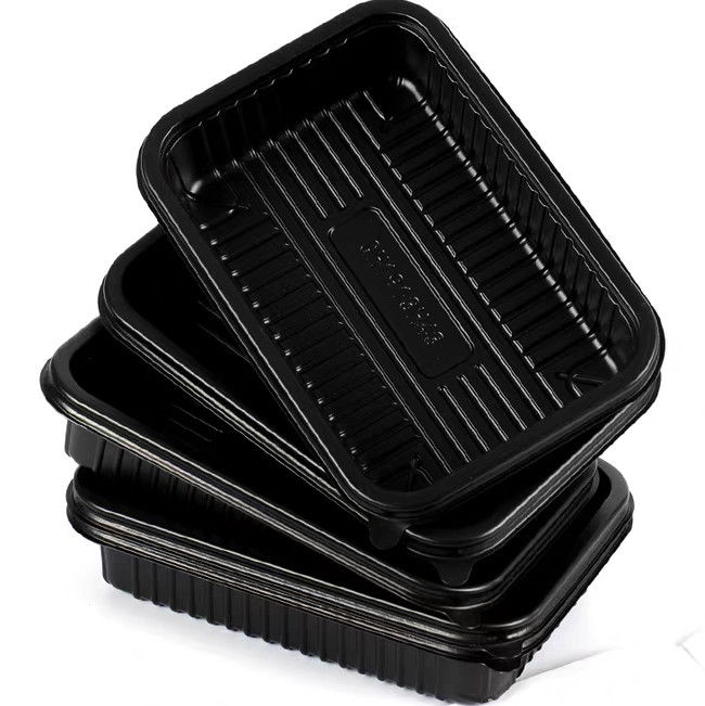 Food Grade Disposable Meat Plastic Tray 500g Blister Customizable With Lid