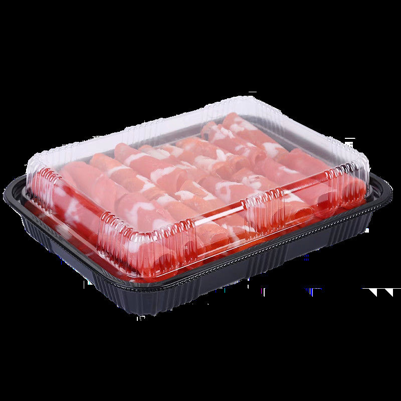 Food Grade Disposable Meat Plastic Tray 500g Blister Customizable With Lid