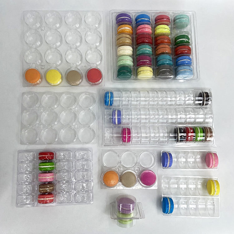 PET Macaron Blister Packaging Slide Base And Lid Portable With Separate Design