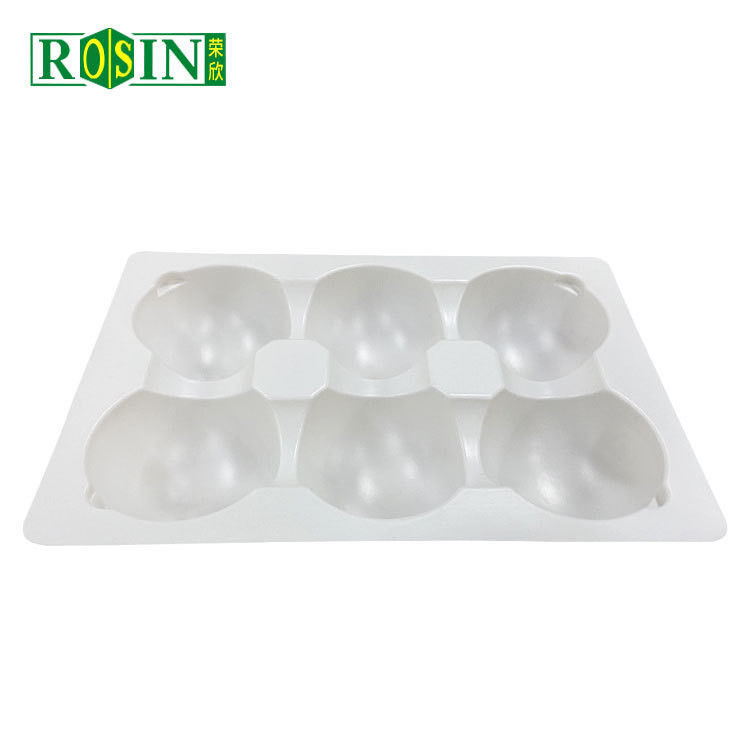 Özel Plastik Fırın Kutuları 6 Hücre Yuvarlak PP 0.6mm Kalınlığı Beyaz Mochi için