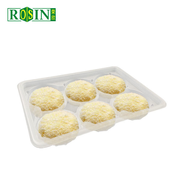 Customized 6 Grid Frozen Food Tray PP Plastic Food Container For Dumplings And Buns