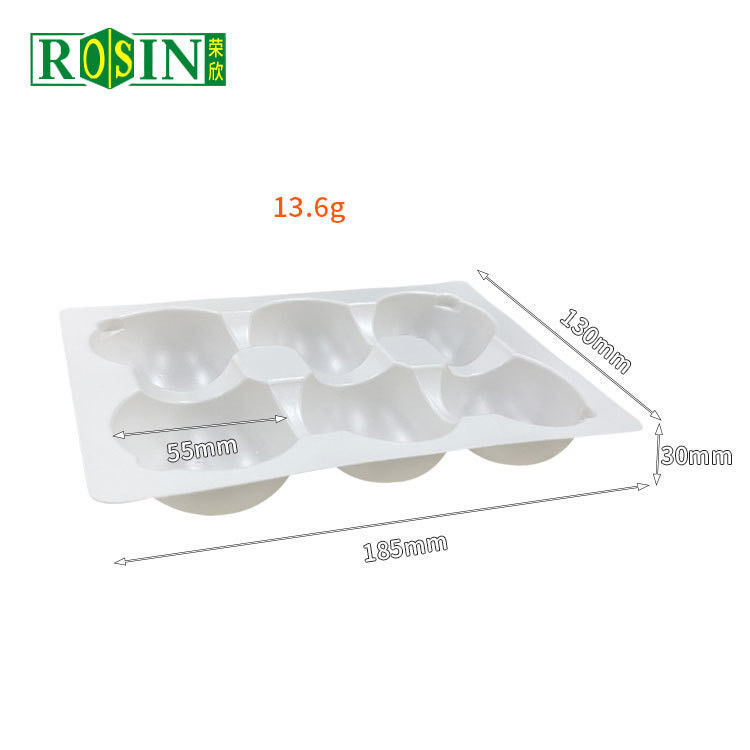 Özel Plastik Fırın Kutuları 6 Hücre Yuvarlak PP 0.6mm Kalınlığı Beyaz Mochi için