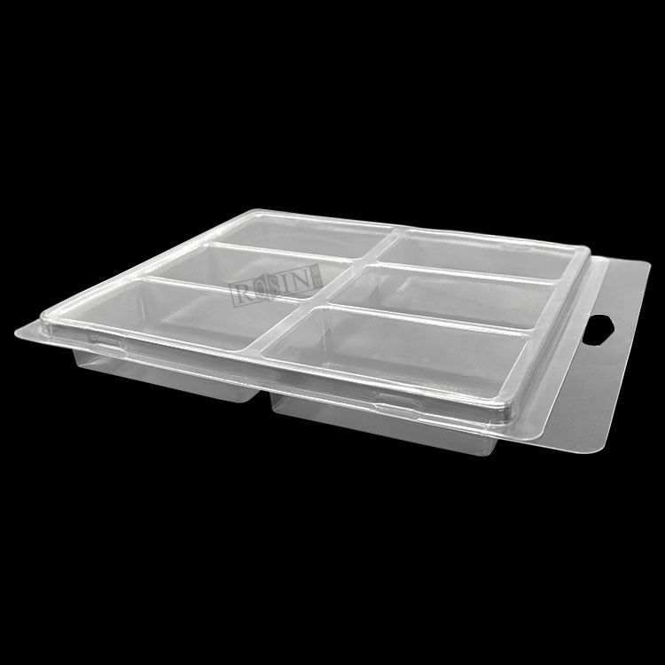 Customized Disposable Plastic PET PVC Blister Clamshell Packaging For Electronic Component 6 Compartment Rectangle Clear Jewelry Clamshell Packaging
