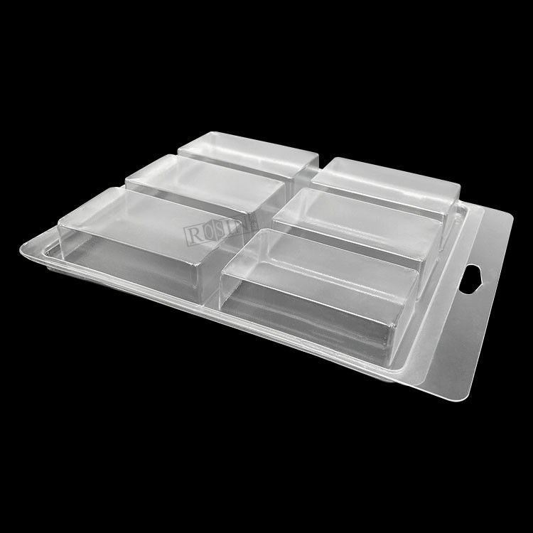 Customized Disposable Plastic PET PVC Blister Clamshell Packaging For Electronic Component 6 Compartment Rectangle Clear Jewelry Clamshell Packaging