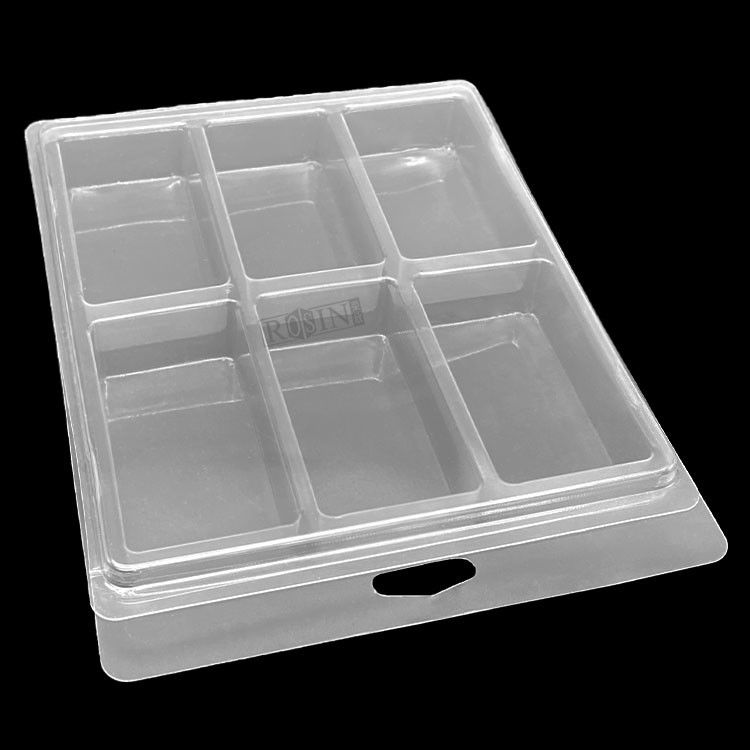 Customized Disposable Plastic PET PVC Blister Clamshell Packaging For Electronic Component 6 Compartment Rectangle Clear Jewelry Clamshell Packaging