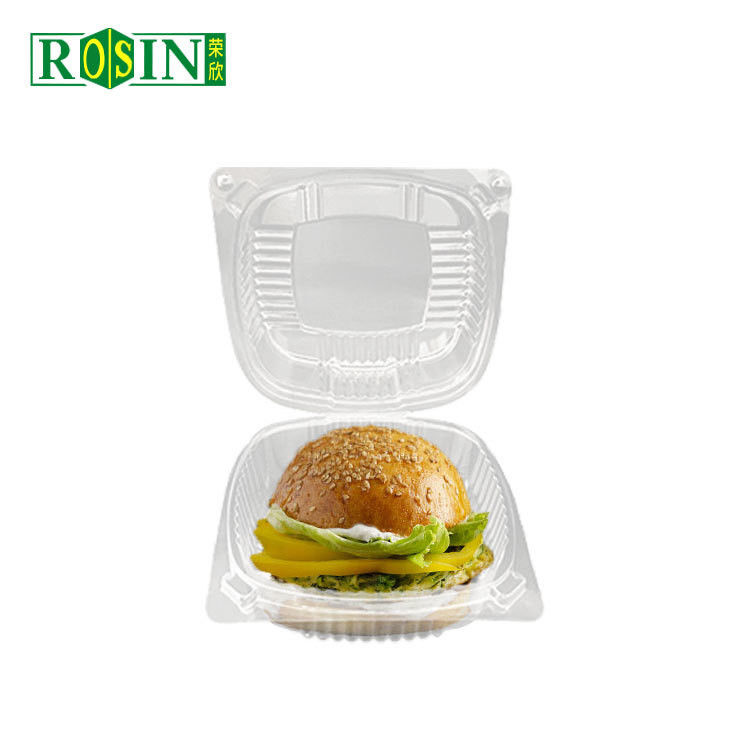 Disposable Hinged Round / Triangle Pie Cake Container Plastic Clamshell Pie Slice Containers Packaging With Lid Custom