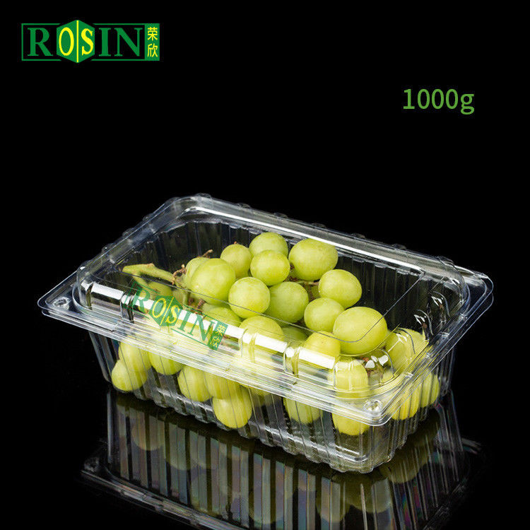 Wholesale Thermoforming Clamshell Plastic Fruit Pet Strawberry Tomato Punnet Clear Disposable Fruit Vegetable Salad Container No Hole