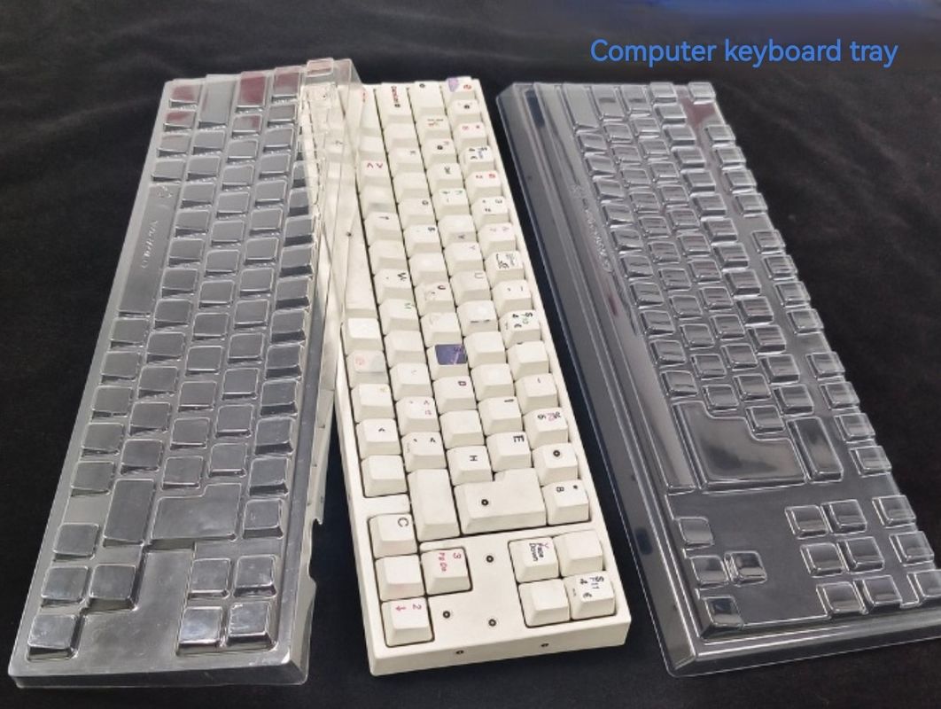 Durable Disposable Plastic Transparent 90 Cell PET Computer Keyboard Dustproof Blister Tray Keyboard Cap Inner Tray