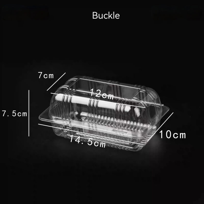 Şeffaf Sebze Kutusu Tek kullanımlık Meyve PET Kutusu Clamshell Hinge Salata Pastırma Yemek Kutusu Kapaklı Deliksiz