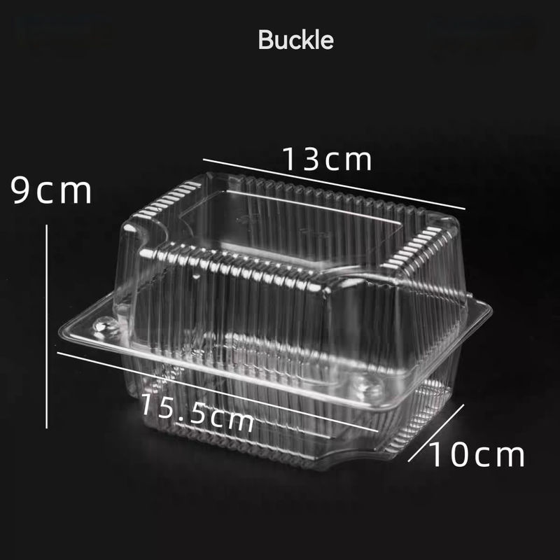 Şeffaf Sebze Kutusu Tek kullanımlık Meyve PET Kutusu Clamshell Hinge Salata Pastırma Yemek Kutusu Kapaklı Deliksiz