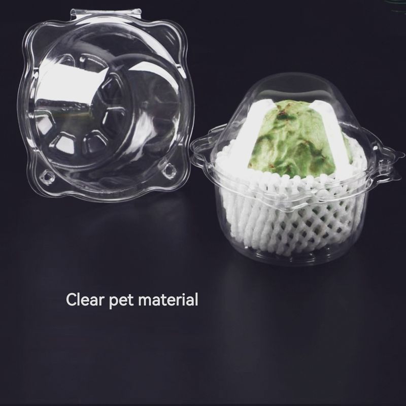 Özel kullanılabilir şeffaf tek ızgara Shakya meyve kabarcık kabuğu mini boşluk PET plastik şeffaf ejderha meyve ambalaj kutusu