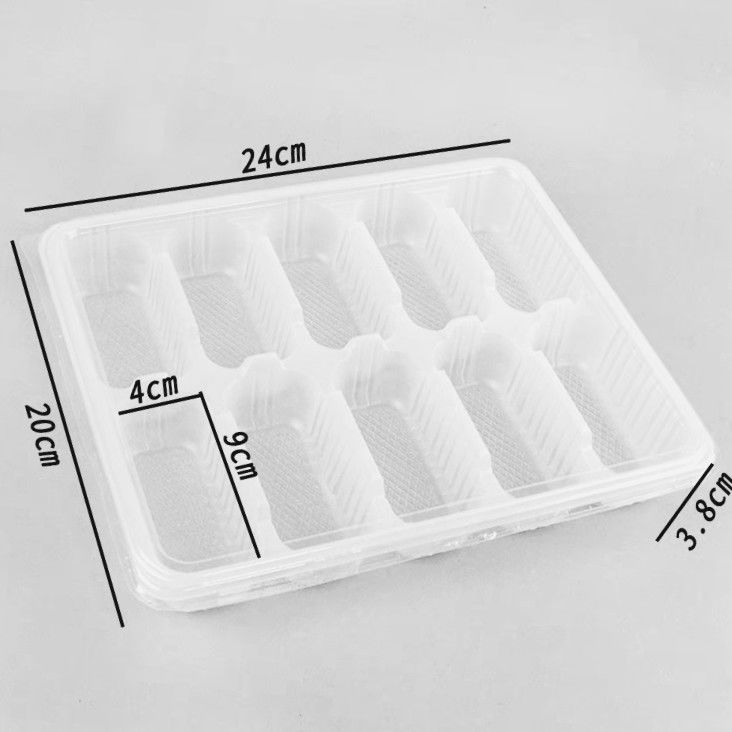 Plastic Dumpling Freezer Tray Packaging Lining Frozen Food Packaging Disposable Dumpling Tray with Lids