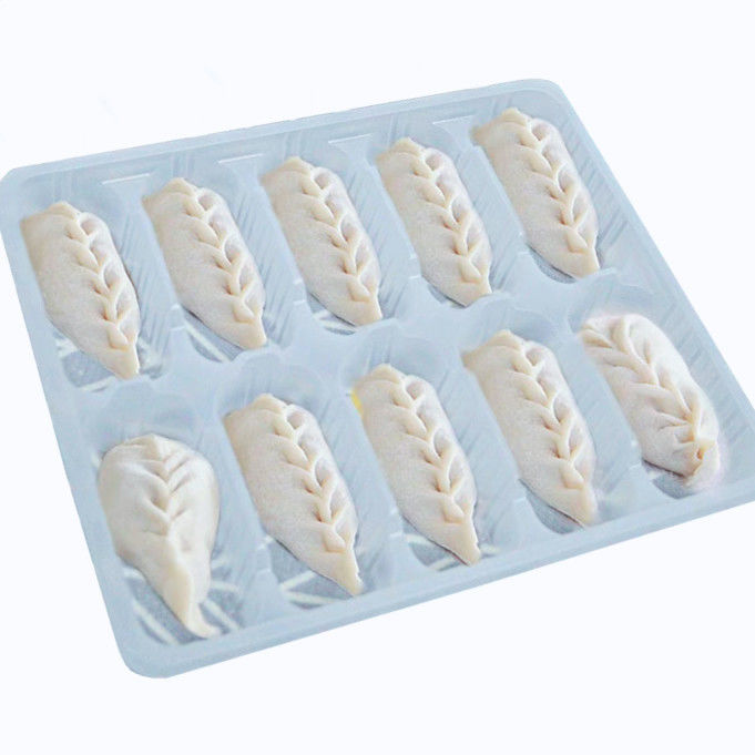 Plastic Dumpling Freezer Tray Packaging Lining Frozen Food Packaging Disposable Dumpling Tray with Lids