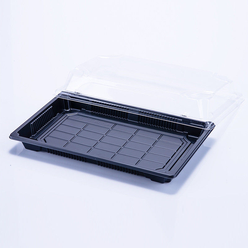 Japanese style commercial sushi box disposable rectangular blister container with lid sashimi takeaway packaging box