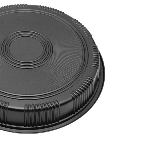 Customized Round sushi packaging box disposable black takeaway sushi food box Japanese salmon sashimi platter packaging box