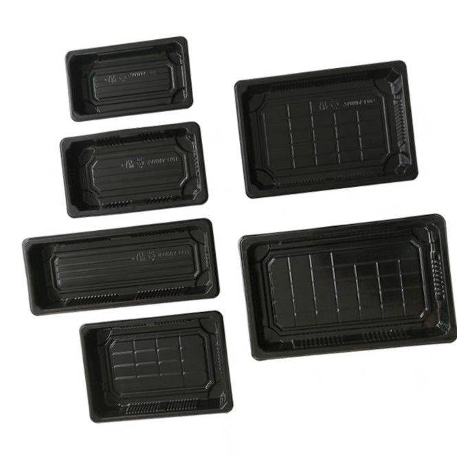 Japanese style commercial sushi box disposable rectangular blister container with lid sashimi takeaway packaging box