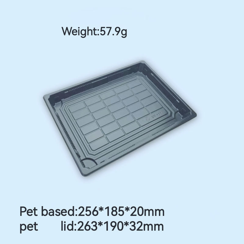 Japanese style commercial sushi box disposable rectangular blister container with lid sashimi takeaway packaging box
