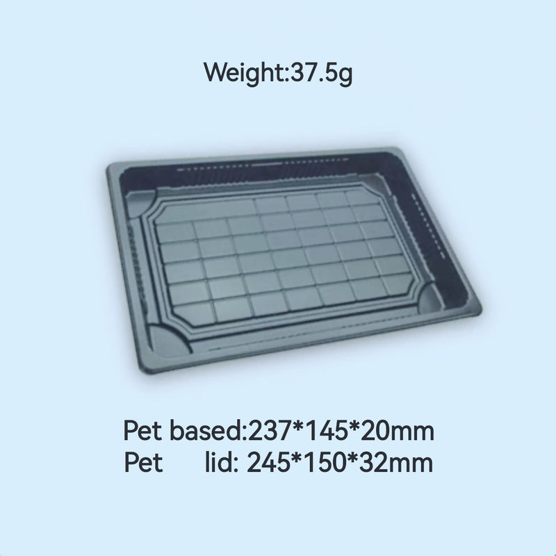 Manufacturer wholesales black sushi to go packaging boxes vacuum formed sushi boxes plastic food grade packaging boxes
