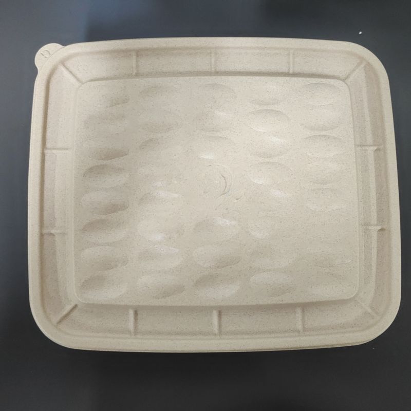 パーソナライズ可能 3 部分 使い捨て コンポスタブル 持ち帰り容器 ハンジング 持ち帰り 食品容器 米ハスク 使い捨て ランチボックス