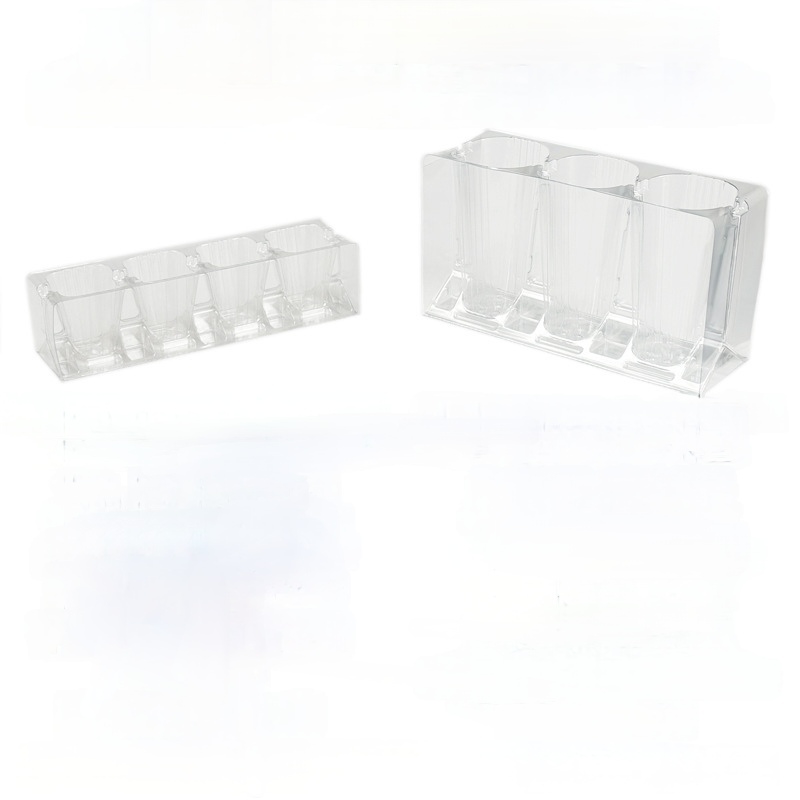 Customized seedling tray 3/4 cavity clamshell foldable transparent plastic PET plant flower seed container trayc PET germination container
