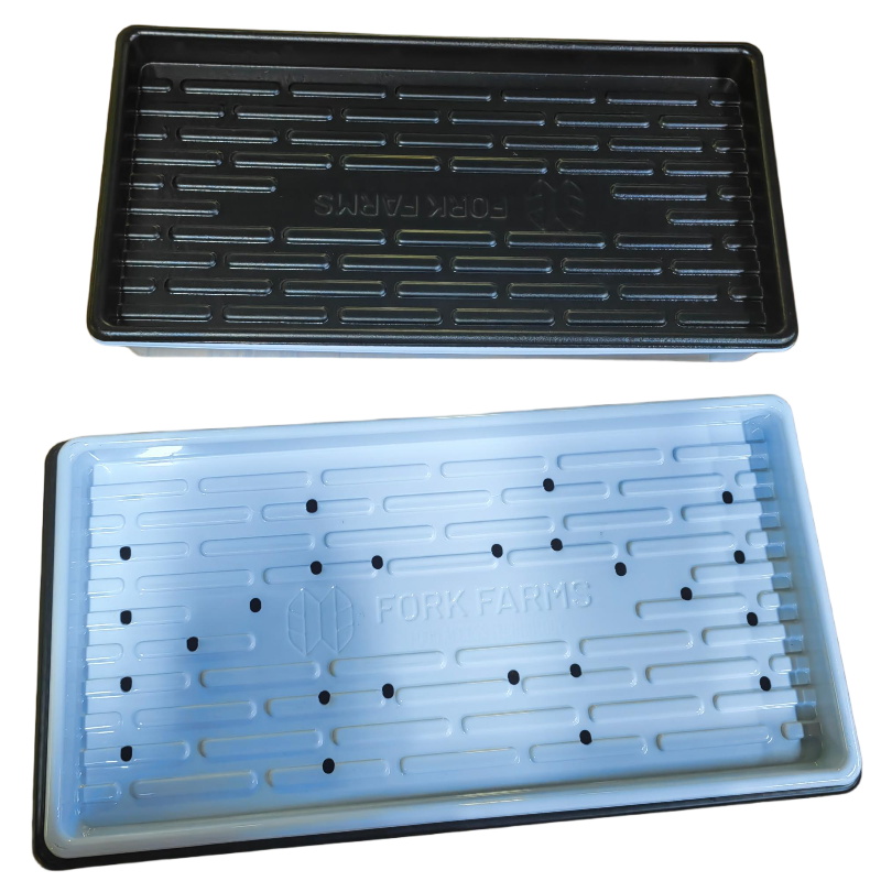 Customized 1020 rectangular flat black/white PS plastic insert tray with holes/no holesplant greenhouse nursery box