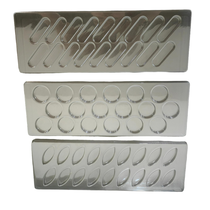 Customized rectangle disposable plastic transparent PET 18 cavity chocolate vacuum formed inner tray