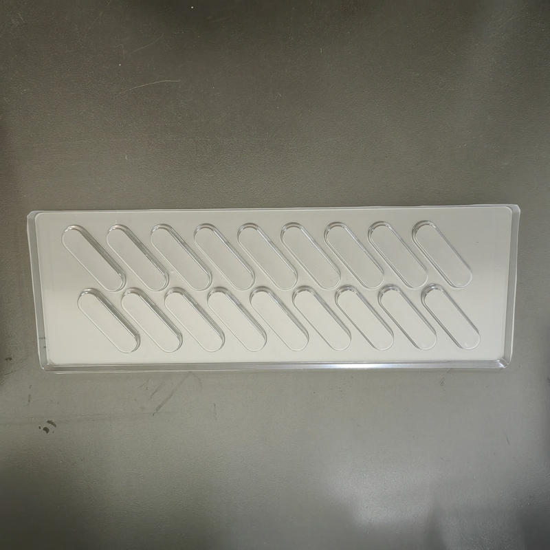 Customized rectangle disposable plastic transparent PET 18 cavity chocolate vacuum formed inner tray