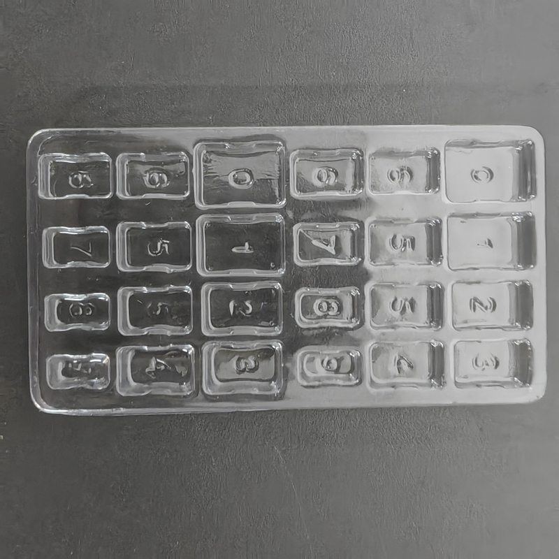 Customized logo plastic transparent 20 grid nail plastic blister tray with cover