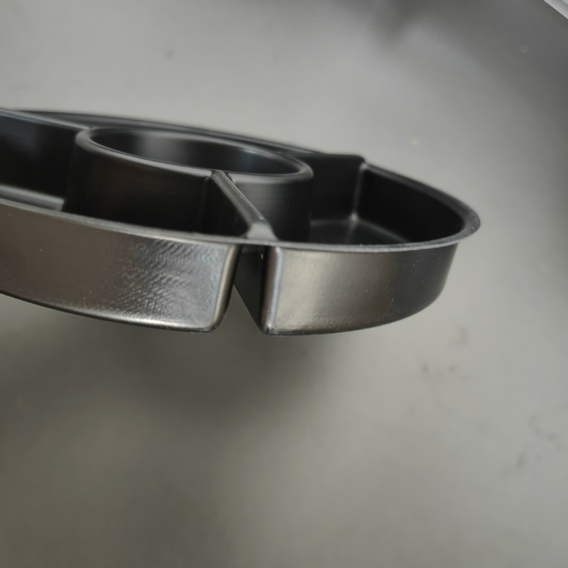 OEM Round 4 Grid Chocolate Tray Food Grade Plastic PS Black Packaging for Chocolate