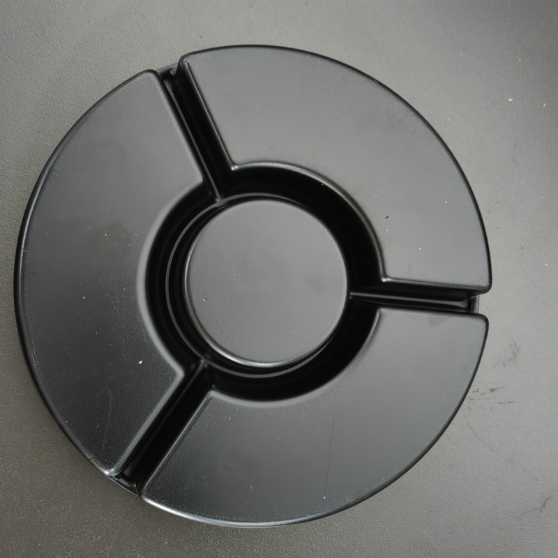 OEM Round 4 Grid Chocolate Tray Food Grade Plastic PS Black Packaging for Chocolate