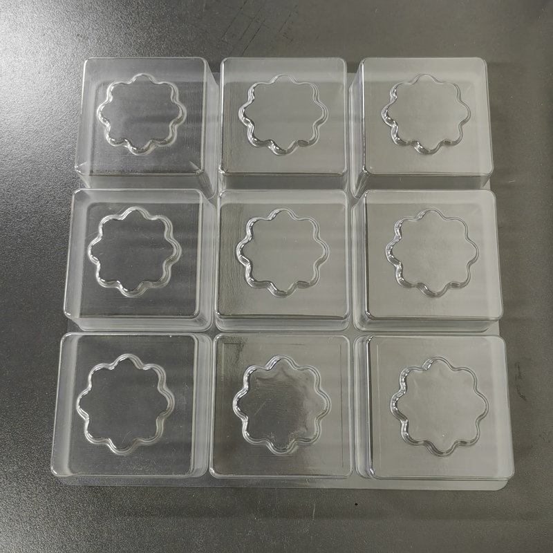 Customized disposable 9 cavity biscuit plastic tray blister pet brownie plastic packaging container