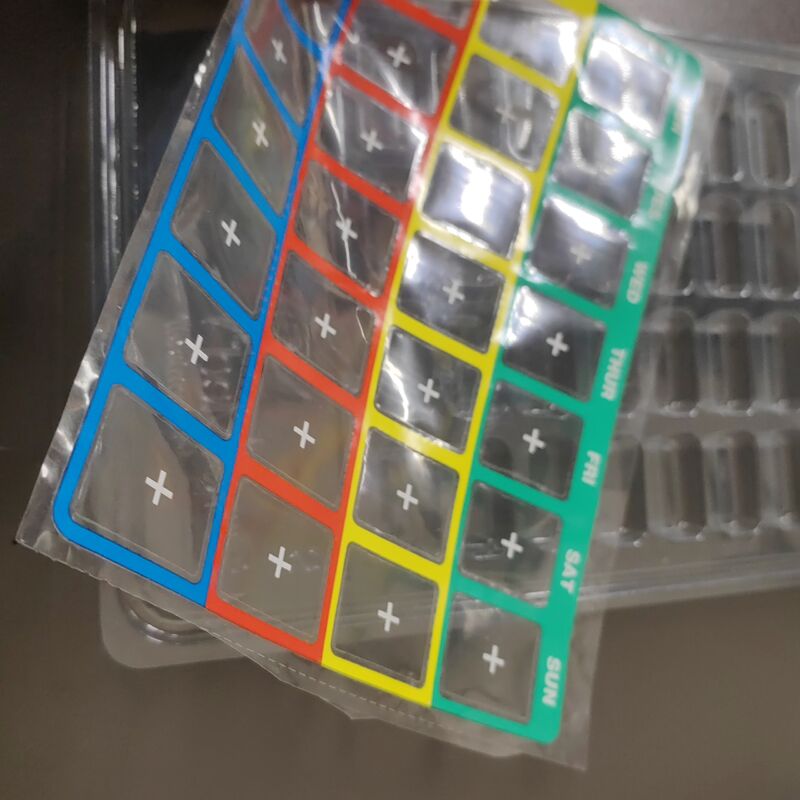 Tela de medicamentos descartável transparente para uso médico PETG/PET organizador semanal de medicação termoformador