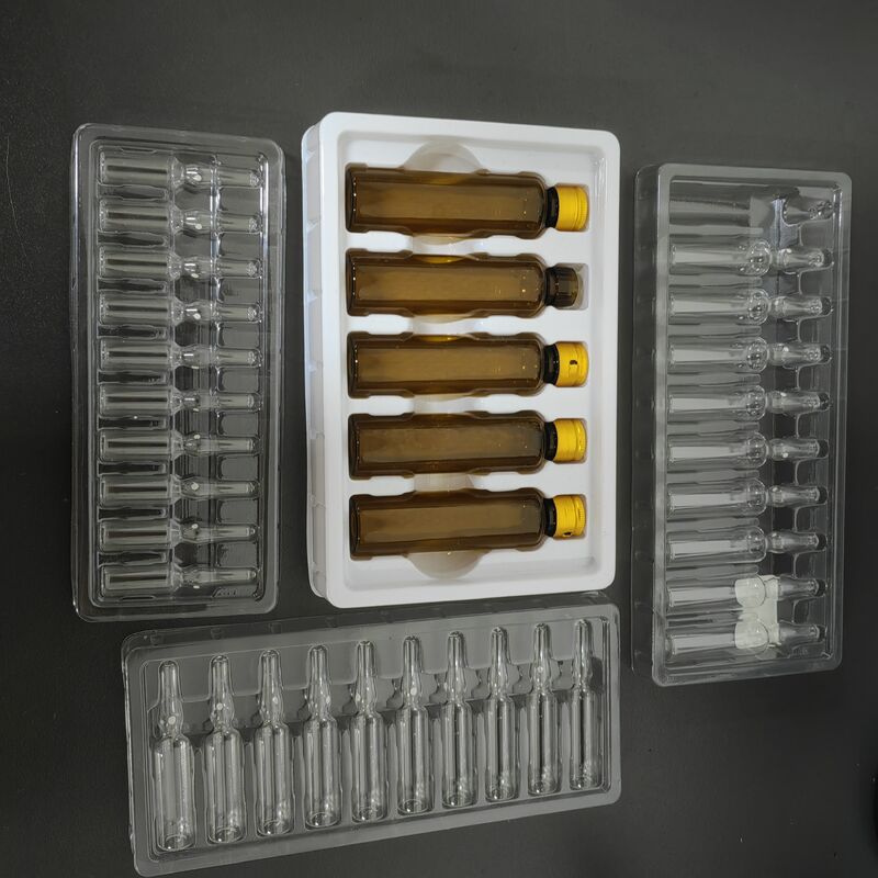 Customized disposable medical 5-10 grid 1-10ml vacuum formed vaccine ampoule tray